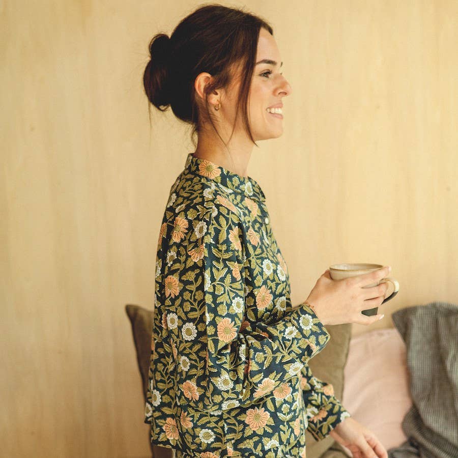 LUNE women's pajamas: Liquorice line / M