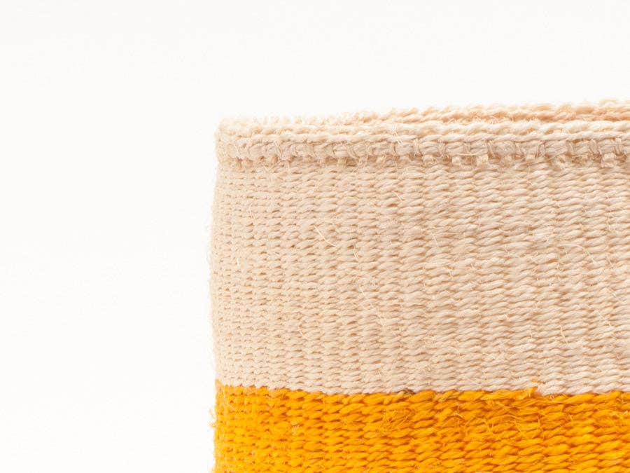 RUKIA: Orange farveblok vævet kurv: Colour Block / XS / Orange