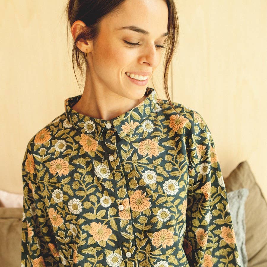 LUNE women's pajamas: Liquorice line / M