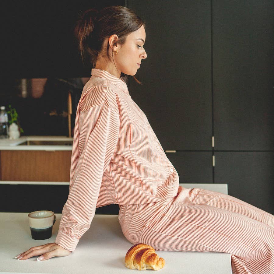 LUNE women's pajamas: Liquorice line / M