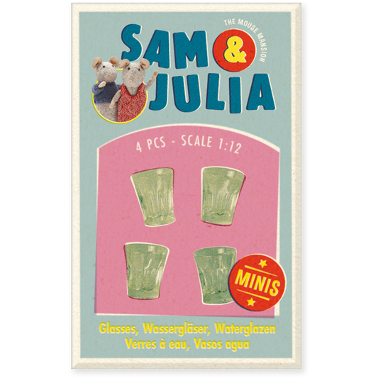 Dollhouse Miniatures - Vannglass  i fyrstikkeske (skala 1:12)