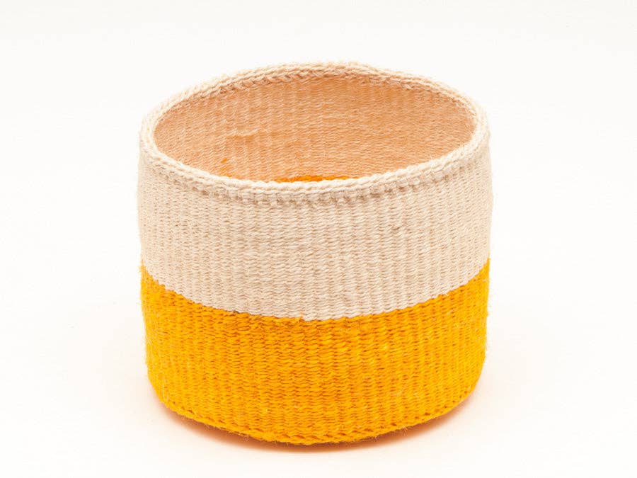 RUKIA: Orange farveblok vævet kurv: Colour Block / XS / Orange