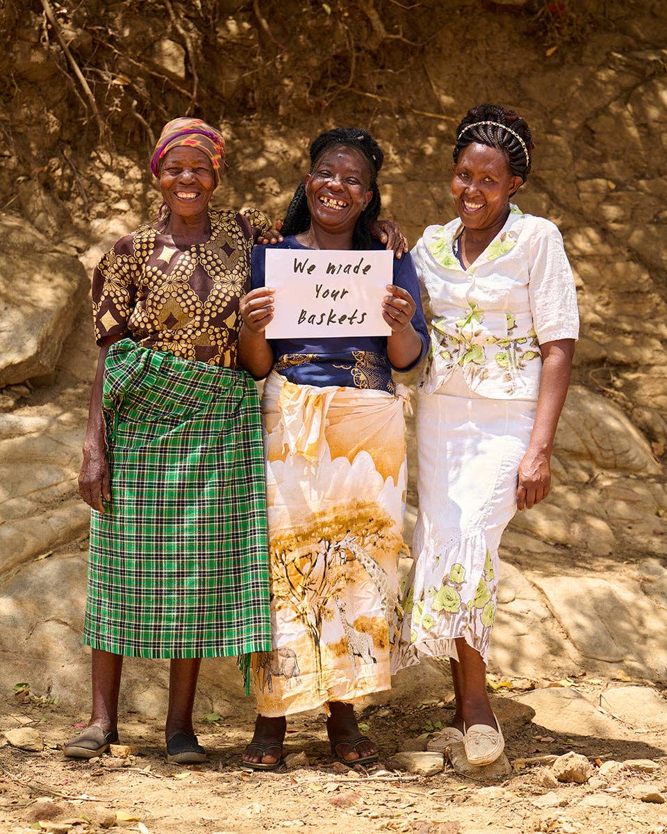 HAZINA: Grøn og gul Duo-farveblok vævet kurv: Colour Block / Green / M ( høyde 20 cm, diameter 25 cm)