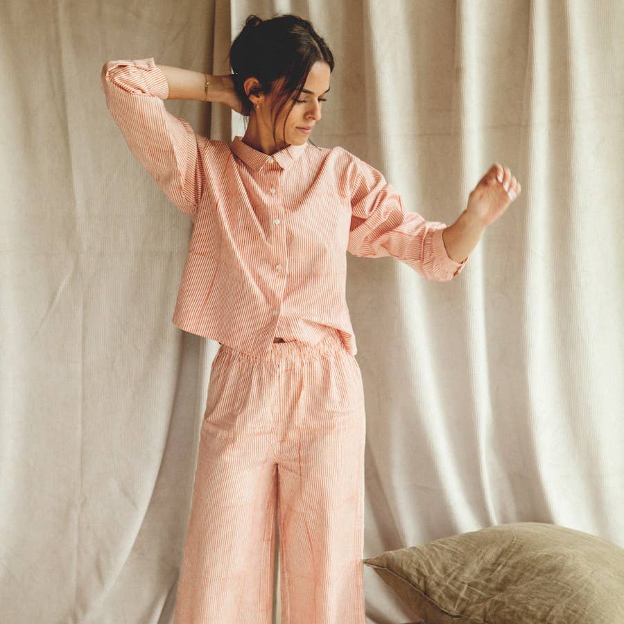 LUNE women's pajamas: Liquorice line / M