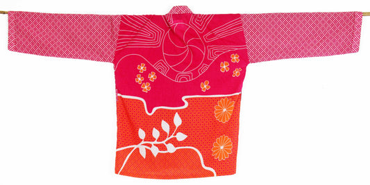 Natsunohi Fuchsia Orange Kimono
