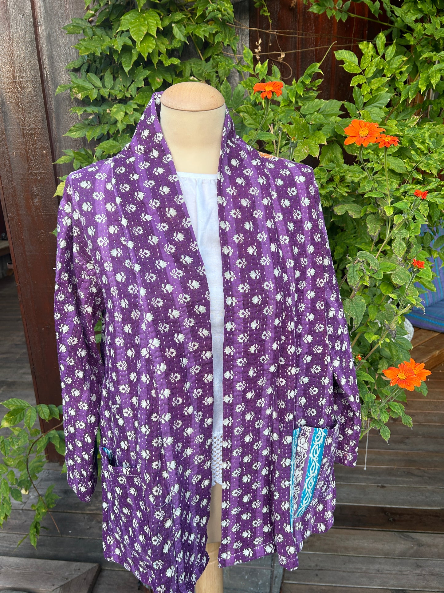 Kantha blazer. Onesize.Vendbar.