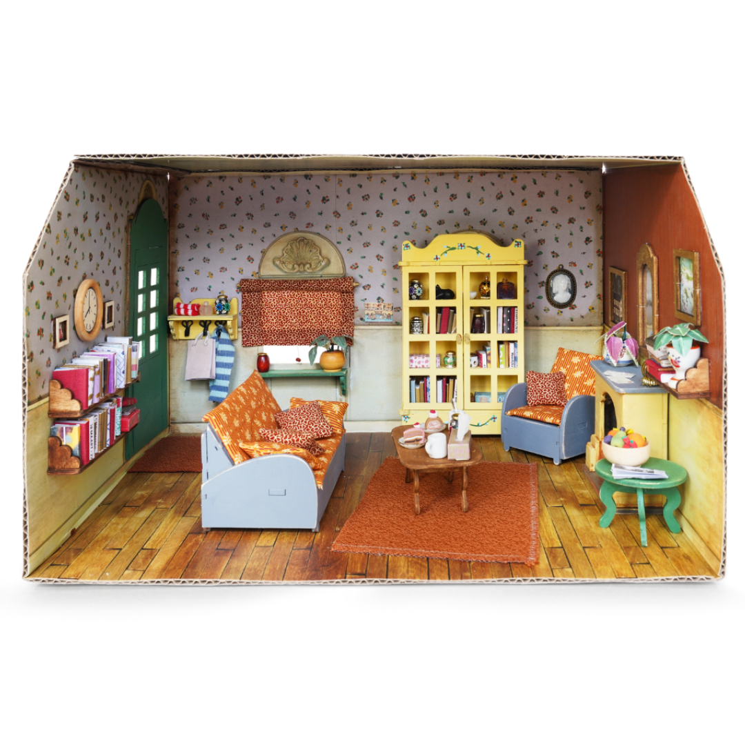 DIY- dukkehus i papp, Stue