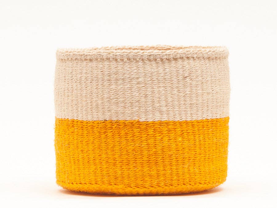 RUKIA: Orange farveblok vævet kurv: Colour Block / XS / Orange