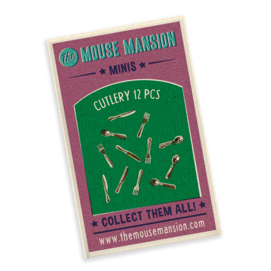 Dukkehus miniatyrer - bestikk i fyrstikkeske (skala 1:12)