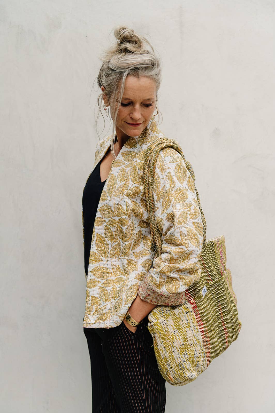 NEW! Playful Collection - Kantha Jacket Leaves: Short