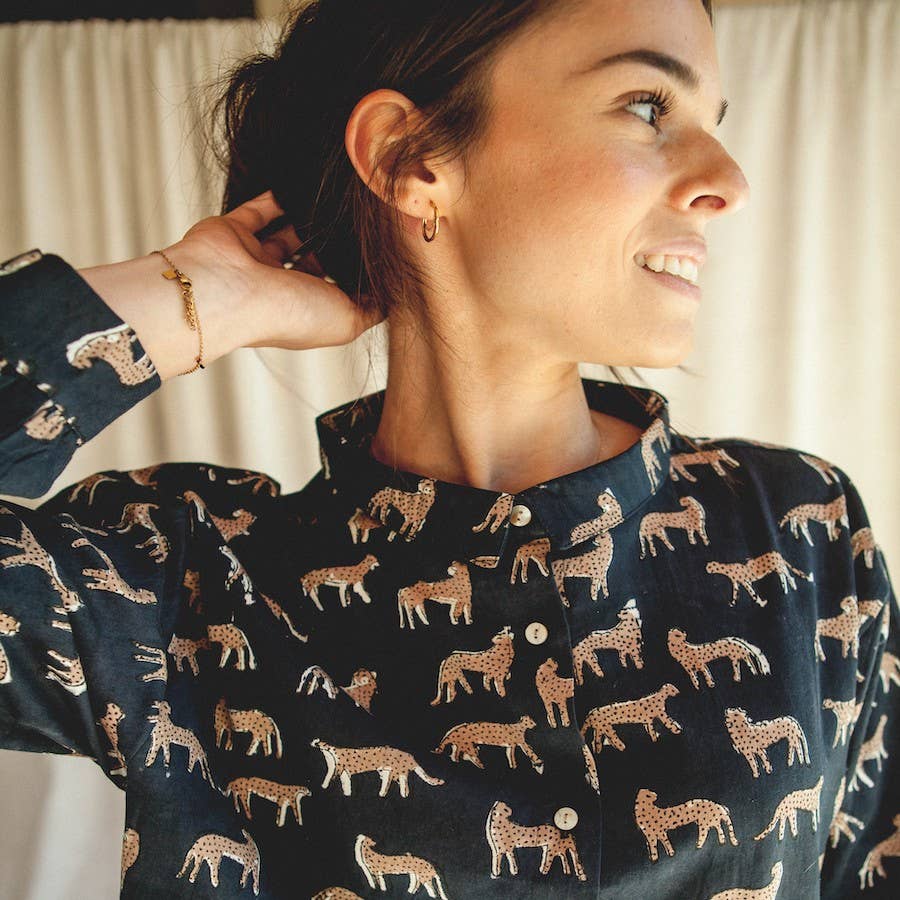 LUNE women's pajamas: Liquorice line / M
