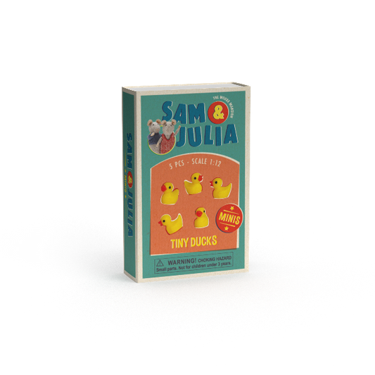 Dukkehusminiatyrer , badeender i fyrstikkeske