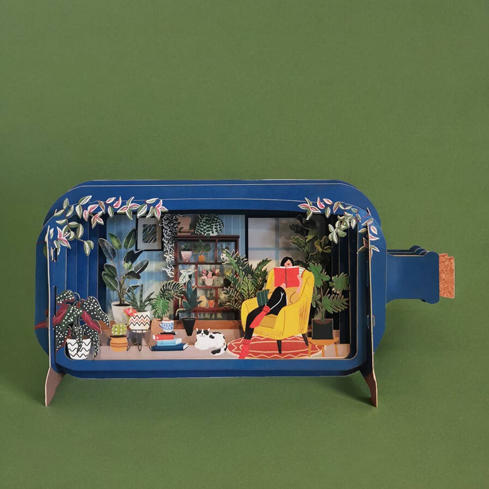 Pop-opp kort . Motiv "Lesing".