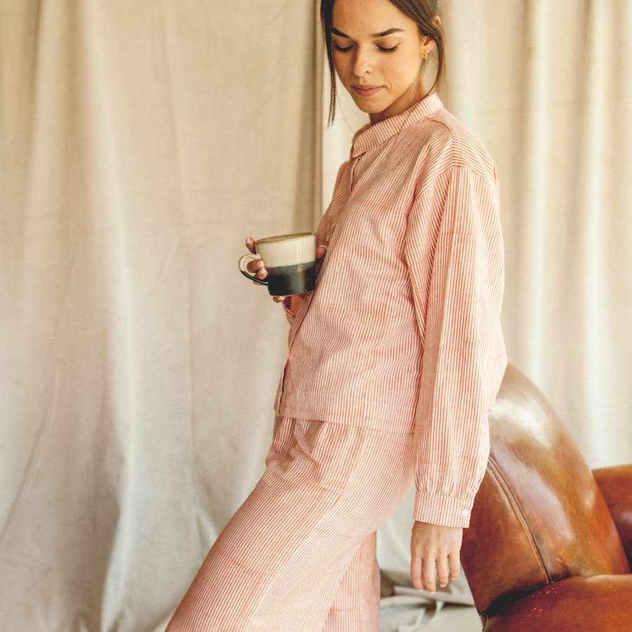 LUNE women's pajamas: Liquorice line / M