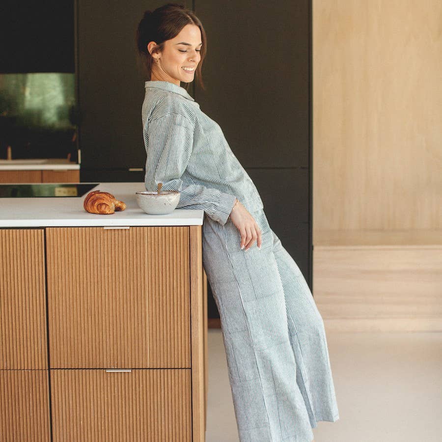 LUNE women's pajamas: Liquorice line / M