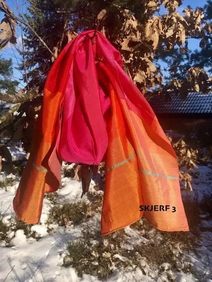 ndvevde skjerf silke bomull 115x38cm Fem fargekombinasjoner skjerfA