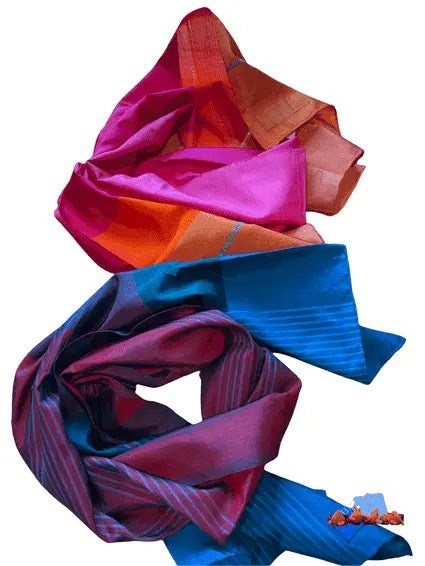 Lette skjerf silke bomull Fine som bunadsskjerf 38x125