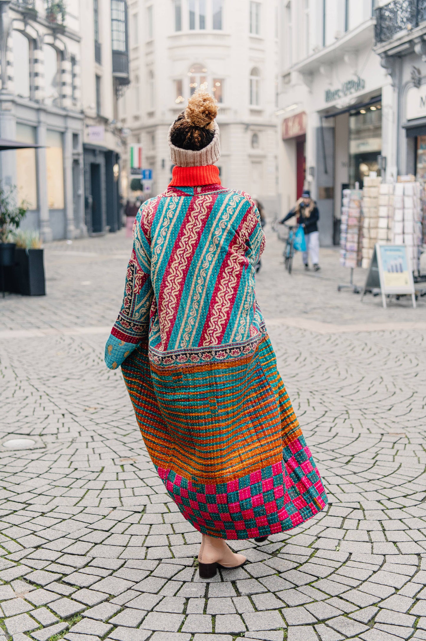 Upcycled & reversible Kantha Jacket - X-Long - 1117