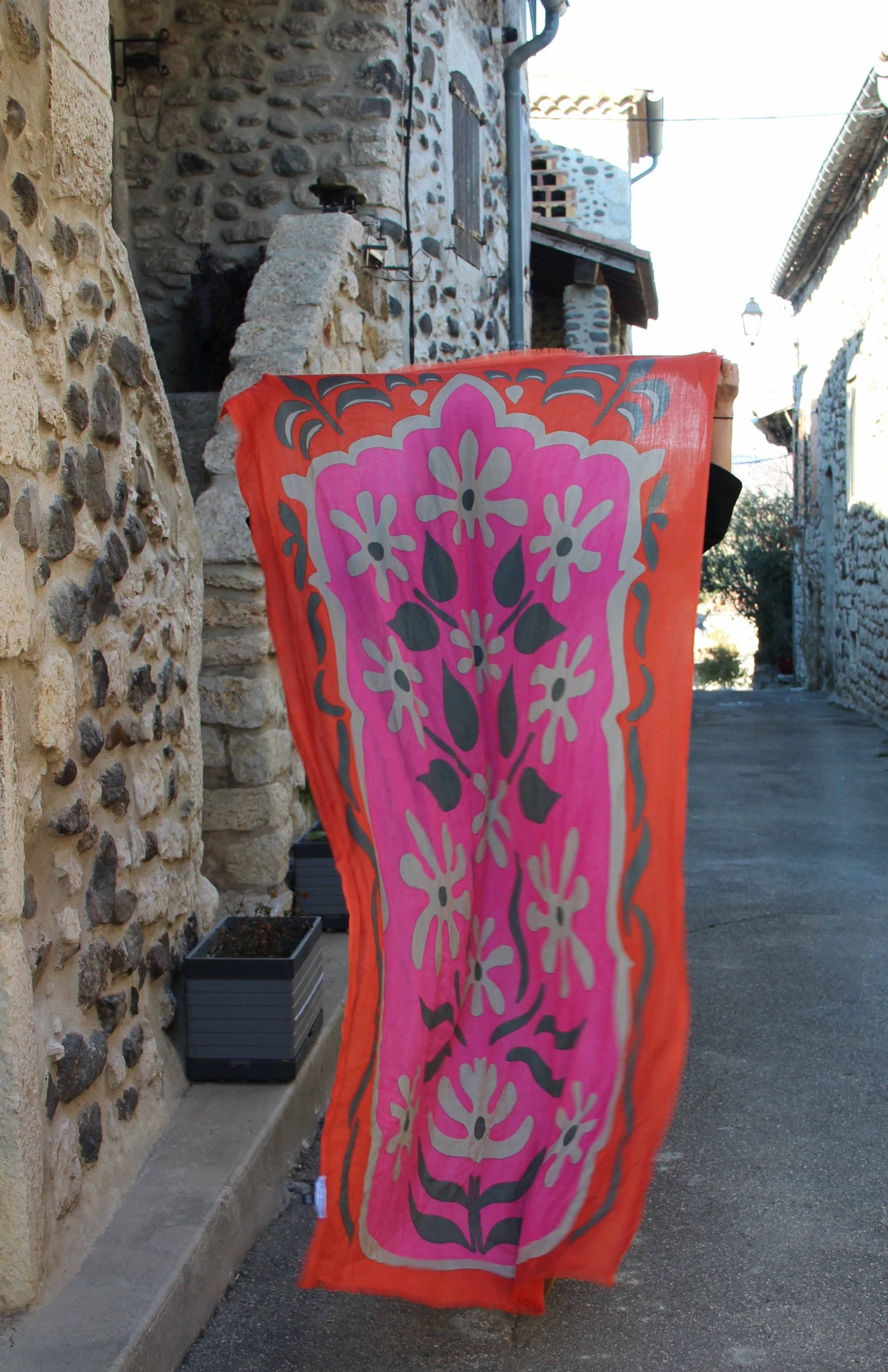 Lett ullskjerf Kamala Fuchsia, 70x200cm