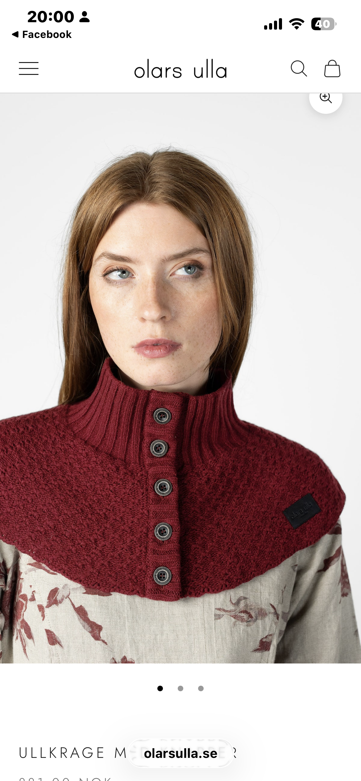Olars Ulla COLLAR ullkrage,vinrød