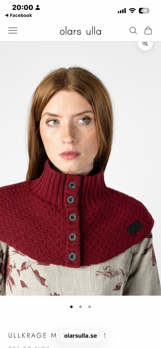 Olars Ulla COLLAR ullkrage,vinrød