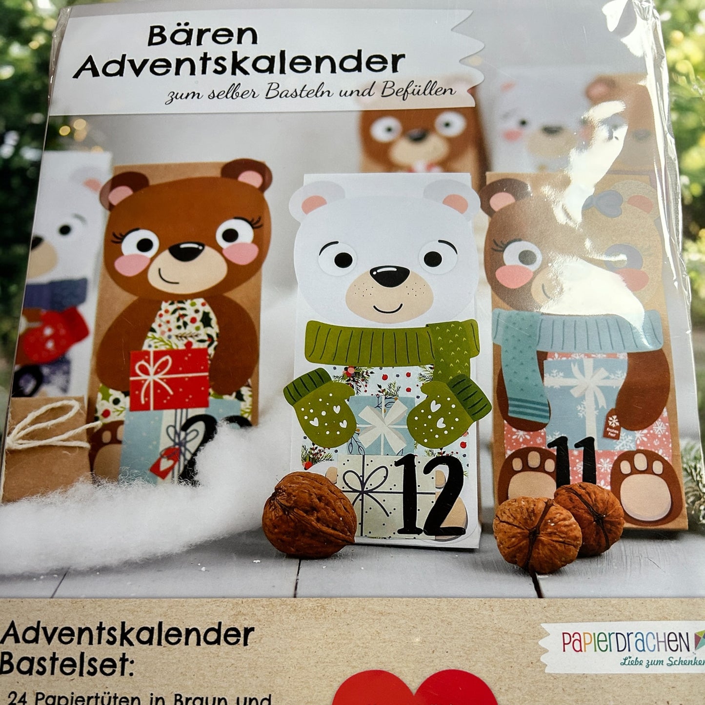 Superfine sett for  å lage adventskalender. Poser, klistremerker, små klyper. Alt du trenger .