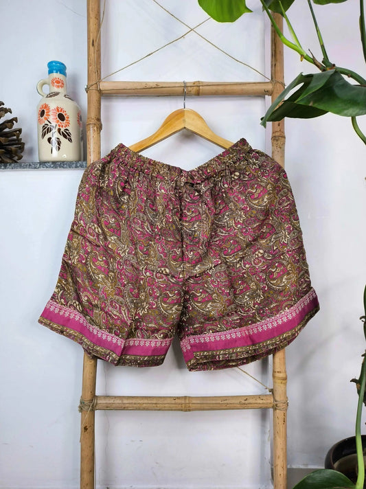 Unisex Silk Blend Shorts Boho Lounge Boxers House Beach Wear The Eastern Loom