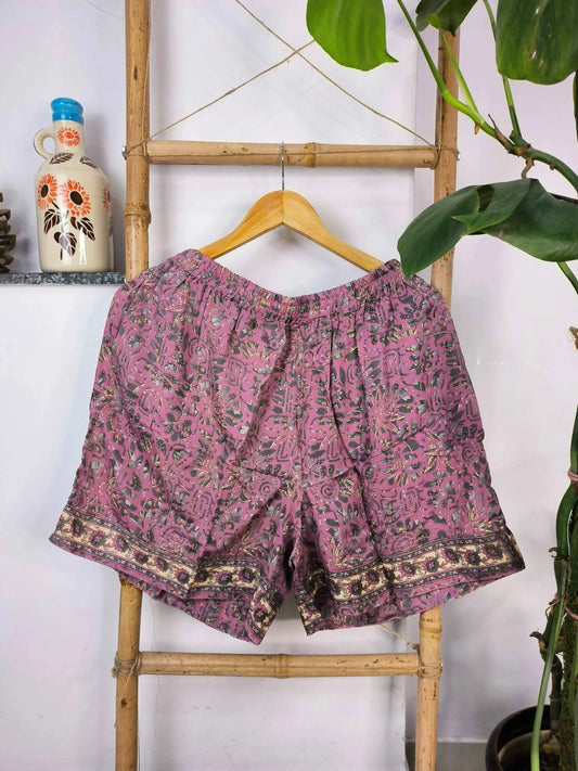 Unisex Silk Blend Shorts Boho Lounge Boxers House Beach Wear The Eastern Loom