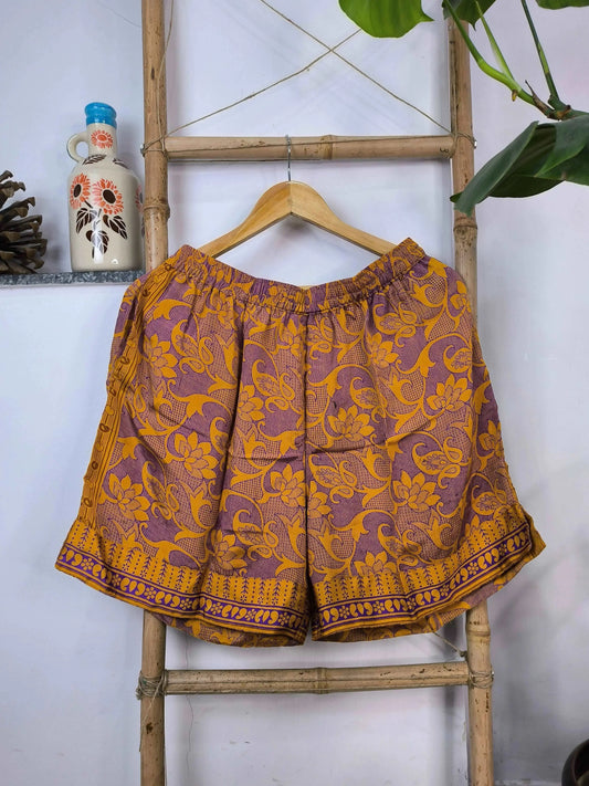 Unisex Silk Blend Shorts Boho Lounge Boxers House Beach Wear The Eastern Loom