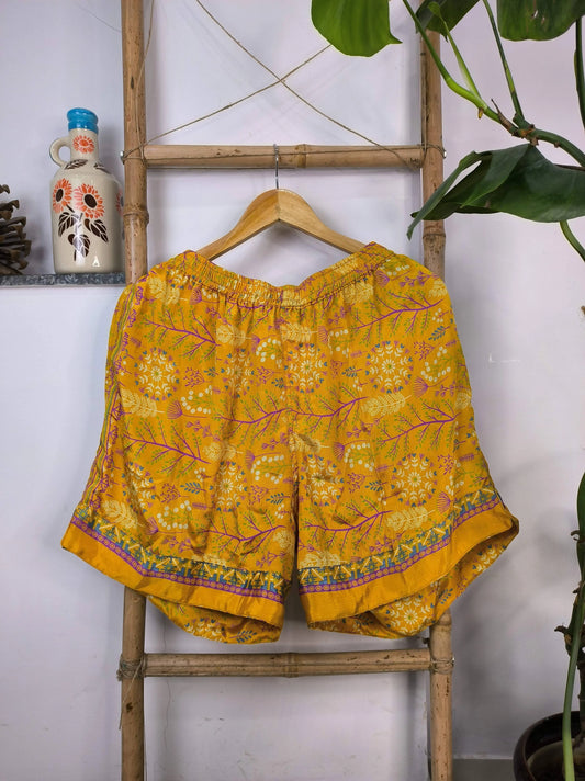 Unisex Silk Blend Shorts Boho Lounge Boxers House Beach Wear The Eastern Loom