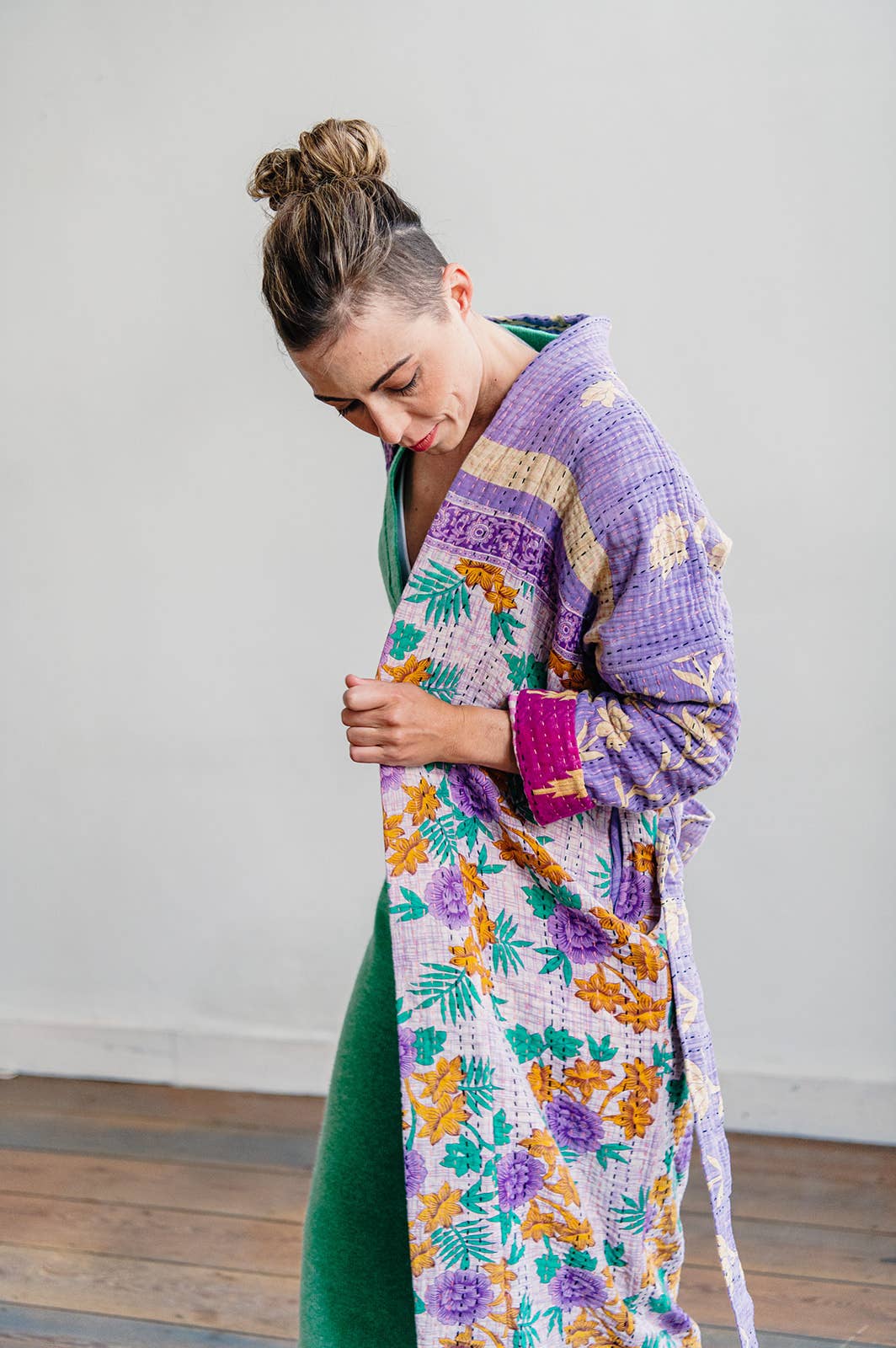 Upcycled & reversible Kantha Jacket - X-Long - 1117