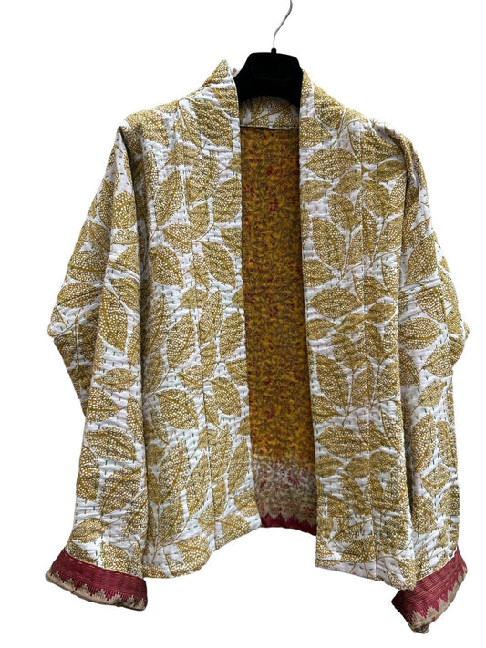 NEW! Playful Collection - Kantha Jacket Leaves: Short