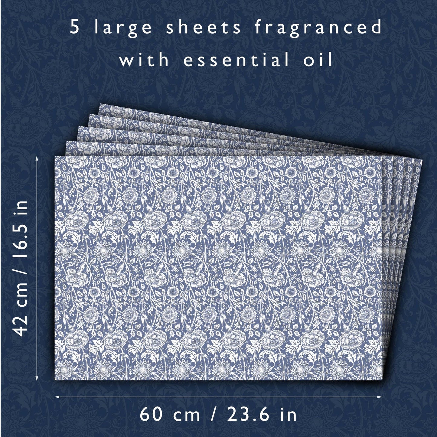 SKUFFEINDLÆG MED LAVENDELDUFT i BLÅT William Morris Design: Lavender