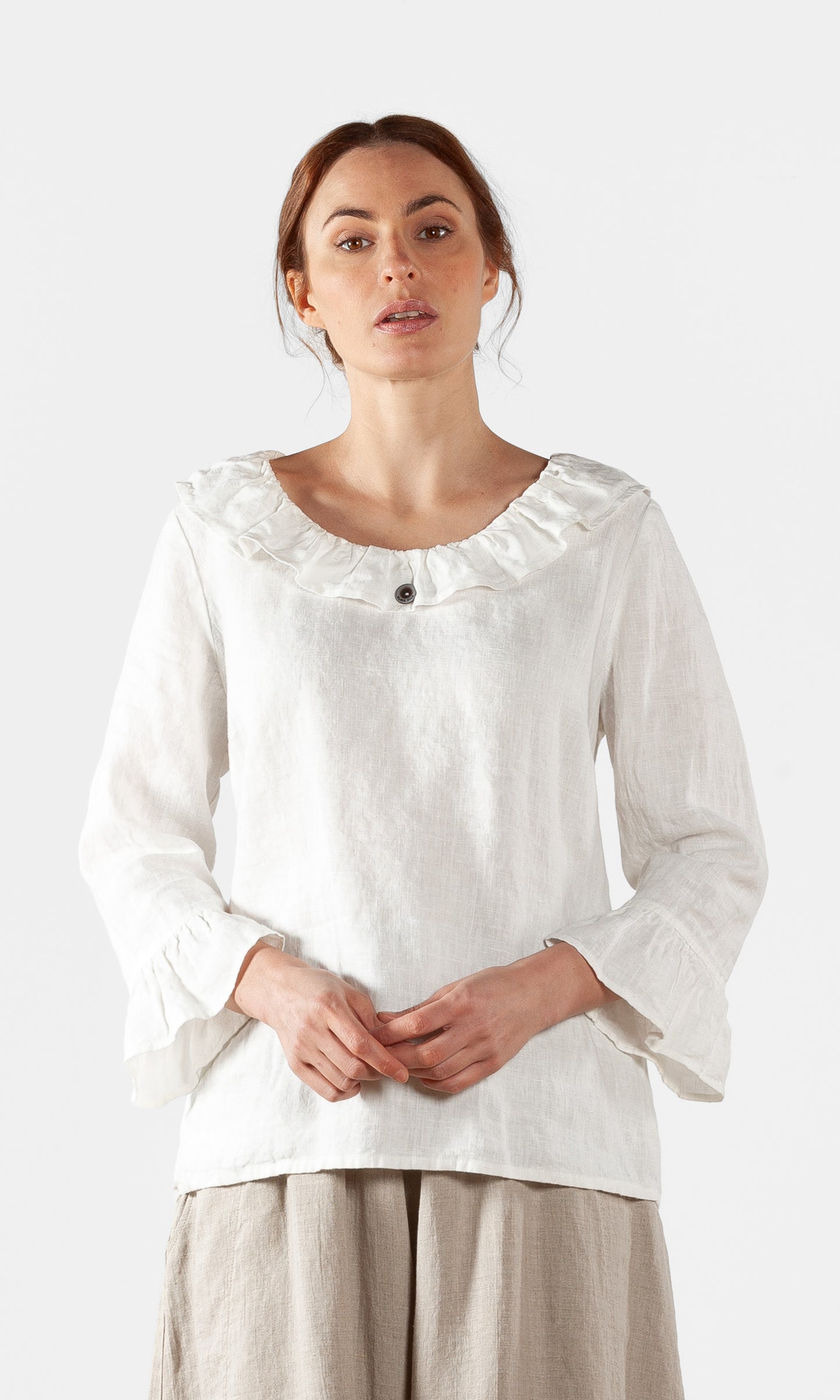 TAFS, langermet bluse i lin