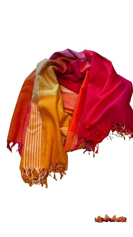 Florlette sjal silke bomull ndvev Fantastiske fargekombinasjoner